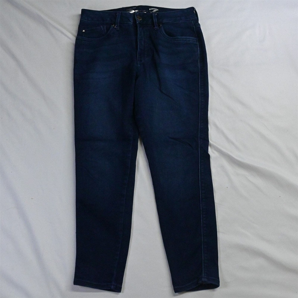 Seven 10 High Rise Skinny Crop Dark Rinse Stretch Denim Jeans‎
